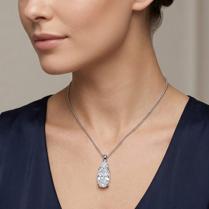 Moissanite Cushion Cut Pendant with Chain (Size 18) in Rhodium Overlay Sterling Silver 6.61 Ct. 4477715 2