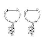 Moissanite Dangle Earrings in Platinum Overlay Sterling Silver 2.358 Ct.