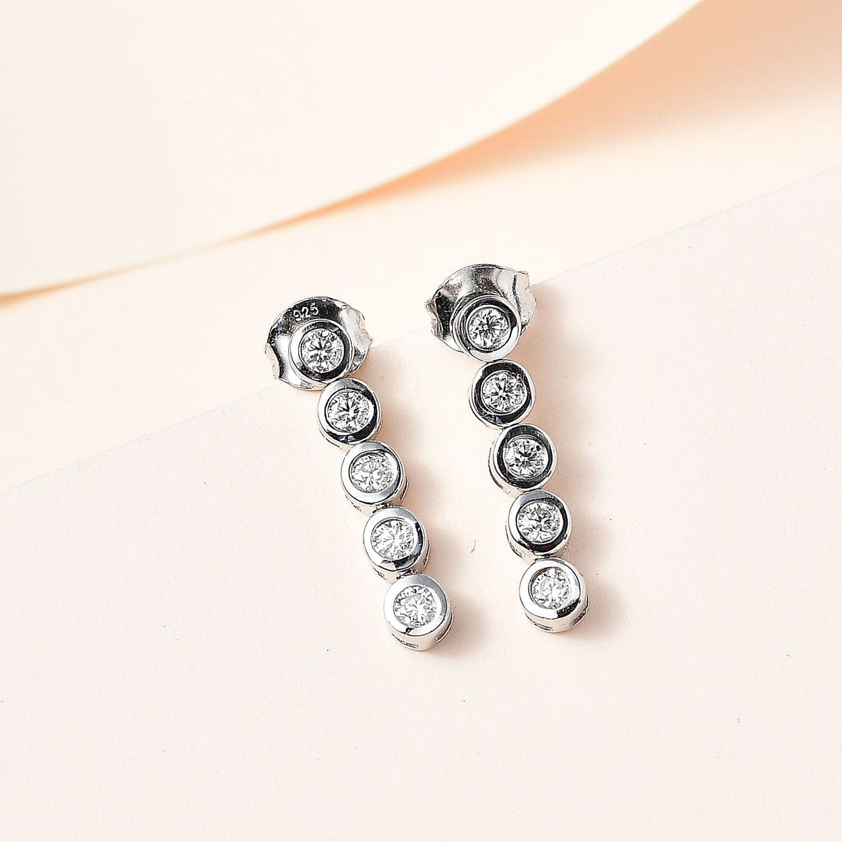 Moissanite Dangle Earrings in Platinum Overlay Sterling Silver 7668946 2