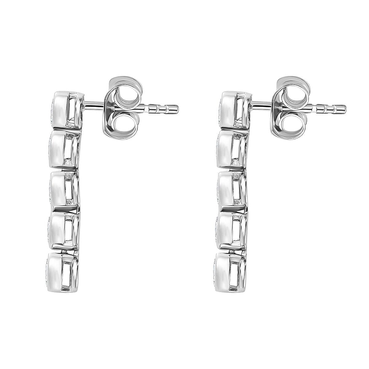 Moissanite Dangle Earrings in Platinum Overlay Sterling Silver 7668946 5