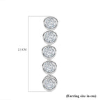 Moissanite Dangle Earrings in Platinum Overlay Sterling Silver