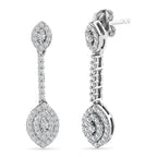 Moissanite Dangle Earrings in Platinum Overlay Sterling Silver 1.10 Ct