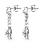 Moissanite Dangle Earrings in Platinum Overlay Sterling Silver 1.10 Ct