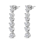 Moissanite Dangle Earrings in Platinum Overlay Sterling Silver 1.35 Ct.