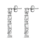 Moissanite Dangle Earrings in Platinum Overlay Sterling Silver 1.35 Ct.