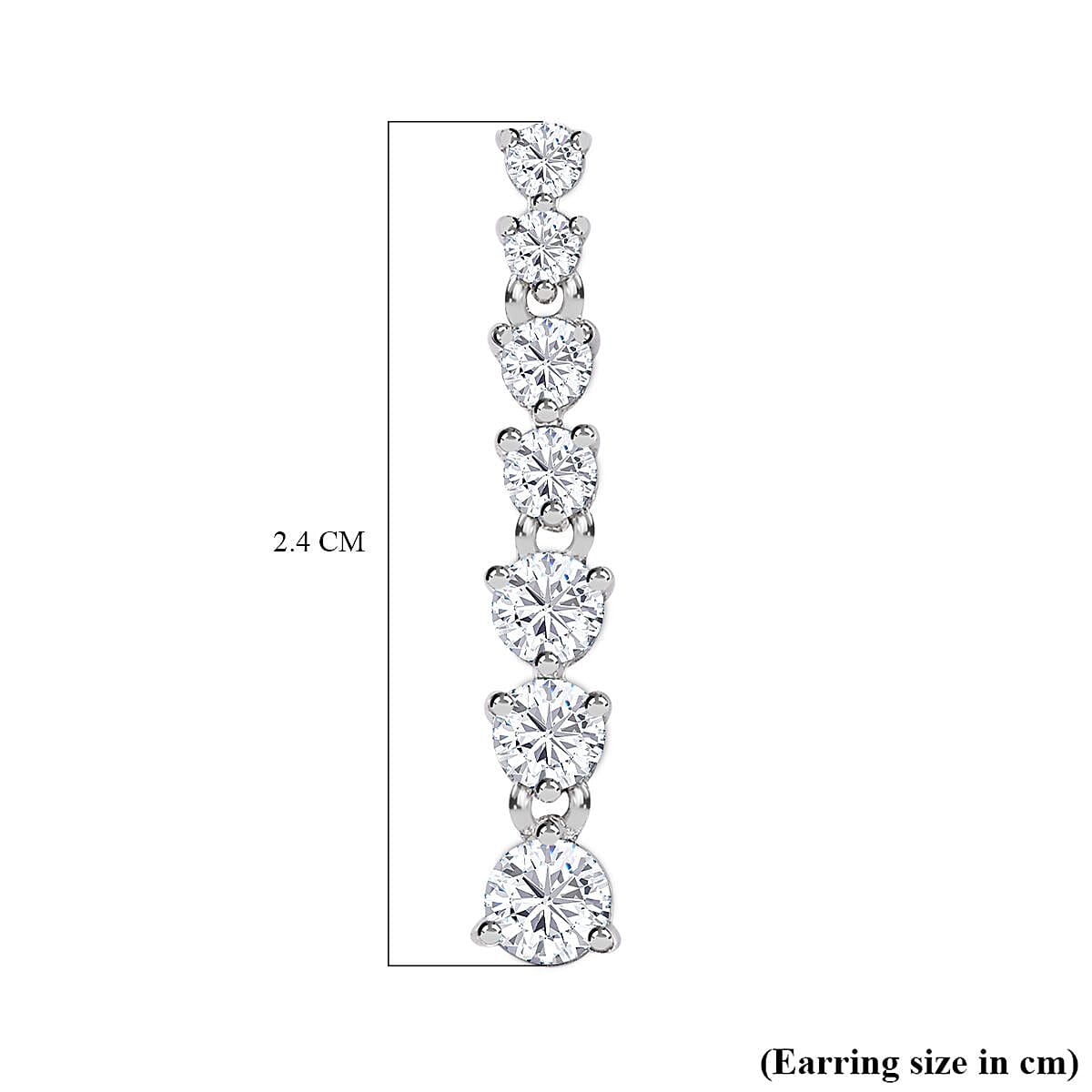 Moissanite Dangle Earrings in Platinum Overlay Sterling Silver 1.35 Ct. 7560852 6