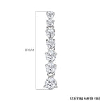 Moissanite Dangle Earrings in Platinum Overlay Sterling Silver 1.35 Ct.