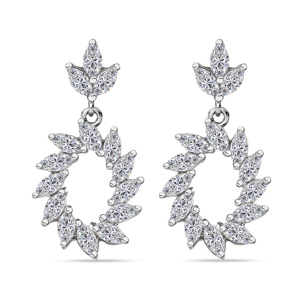 Moissanite Earrings in Platinum Overlay Sterling Silver 2.00 Ct.