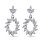 Moissanite Earrings in Platinum Overlay Sterling Silver 2.00 Ct.