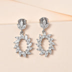 Moissanite Earrings in Platinum Overlay Sterling Silver 2.00 Ct.