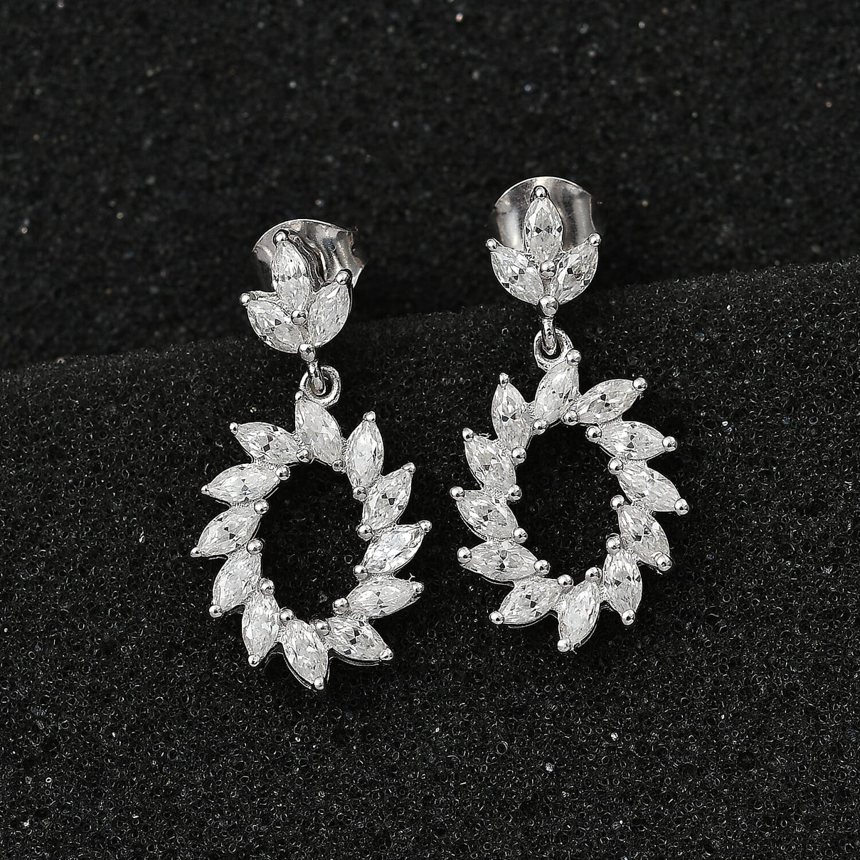 Moissanite Earrings in Platinum Overlay Sterling Silver 2.00 Ct. 7713466 3