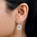 Moissanite Earrings in Platinum Overlay Sterling Silver 2.00 Ct.