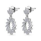 Moissanite Earrings in Platinum Overlay Sterling Silver 2.00 Ct.