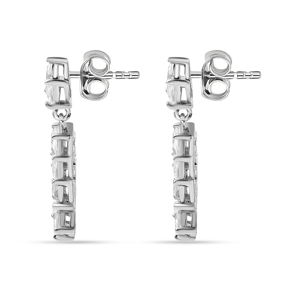 Moissanite Earrings in Platinum Overlay Sterling Silver 2.00 Ct.