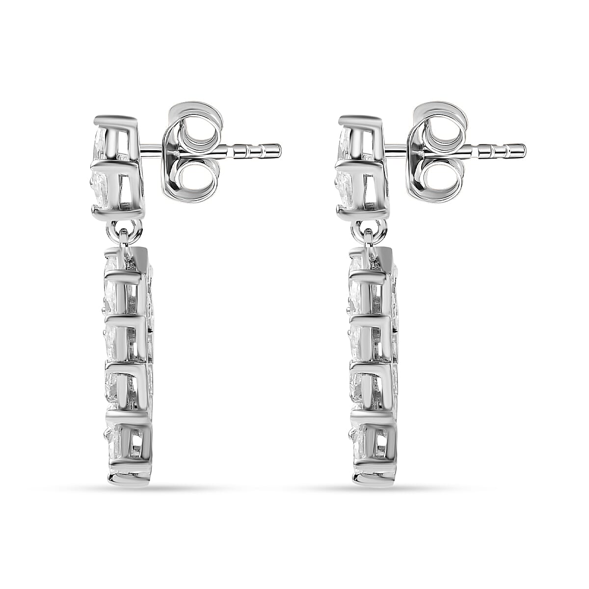 Moissanite Earrings in Platinum Overlay Sterling Silver 2.00 Ct. 7713466 6