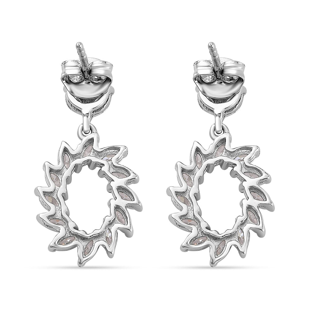 Moissanite Earrings in Platinum Overlay Sterling Silver 2.00 Ct.