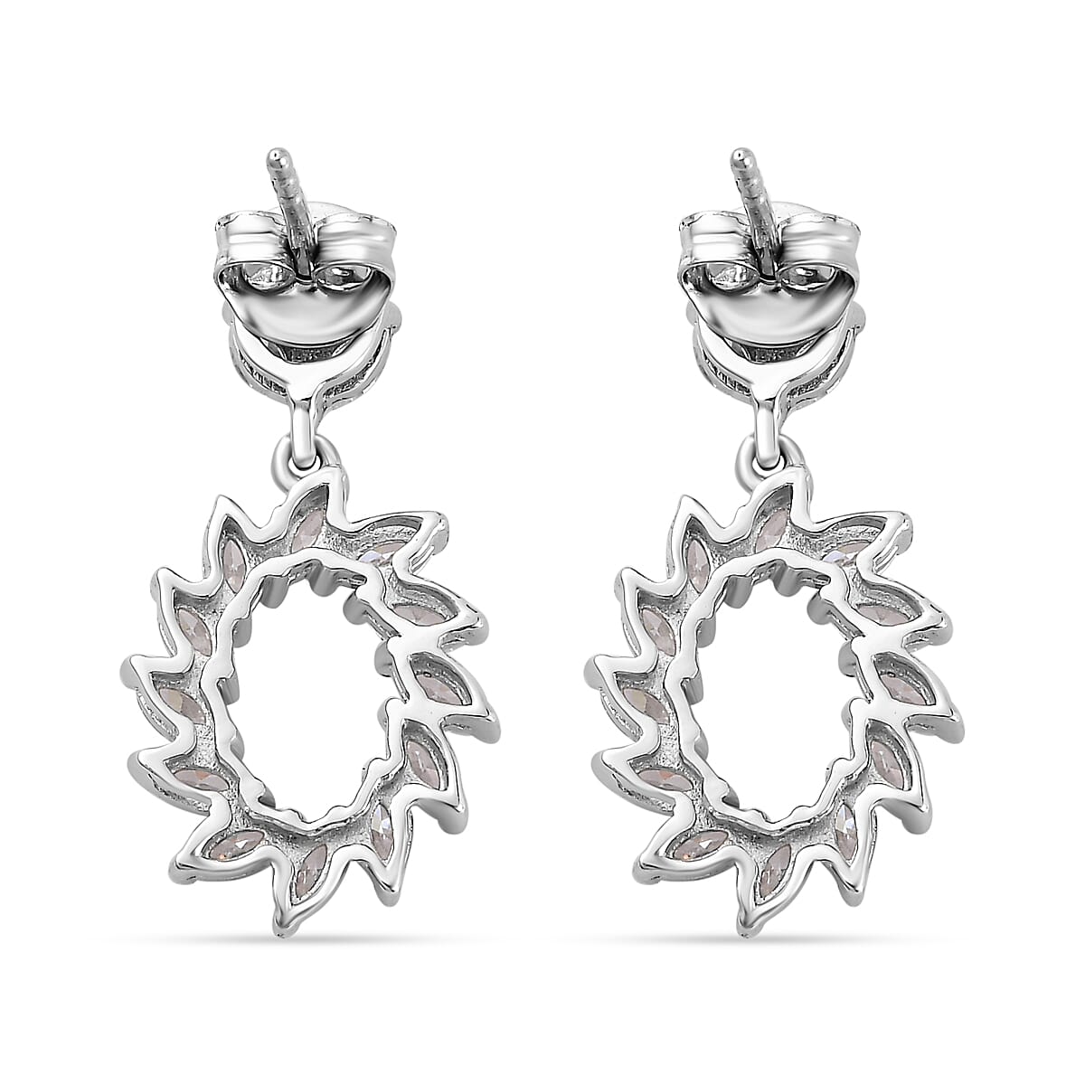 Moissanite Earrings in Platinum Overlay Sterling Silver 2.00 Ct. 7713466 7