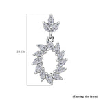 Moissanite Earrings in Platinum Overlay Sterling Silver 2.00 Ct.