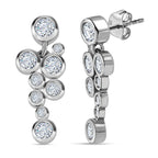 Moissanite Earrings in Platinum Overlay Sterling Silver 1.72 Ct.