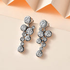 Moissanite Earrings in Platinum Overlay Sterling Silver 1.72 Ct.