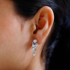 Moissanite Earrings in Platinum Overlay Sterling Silver 1.72 Ct.