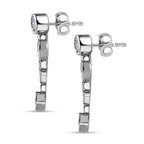 Moissanite Earrings in Platinum Overlay Sterling Silver 1.72 Ct.