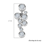 Moissanite Earrings in Platinum Overlay Sterling Silver 1.72 Ct.