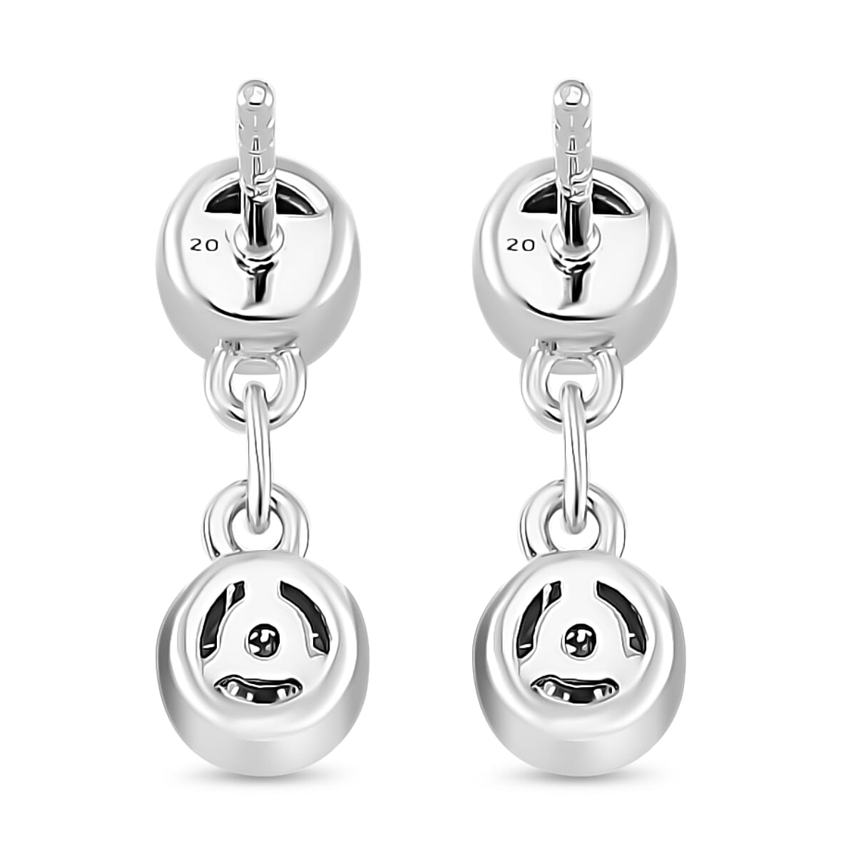 RADIANTA GRA Certified Moissanite D-VVS1 Dangling Earrings with Push Back in Rhodium Overlay Sterling Silver 1Ct. 8044316 5