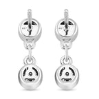 GRA Certified D-VVS1 Moissanite Dangling Earring with Push Back in Rhodium Overlay Sterling Silver 1.00 Ct.