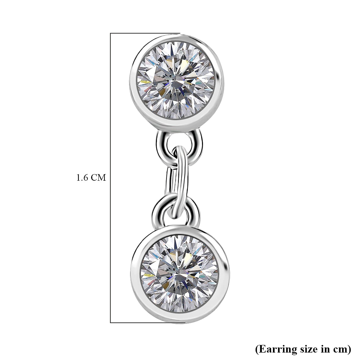 RADIANTA GRA Certified Moissanite D-VVS1 Dangling Earrings with Push Back in Rhodium Overlay Sterling Silver 1Ct. 8044316 6