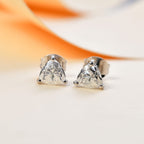 Moissanite Stud Earrings in Rhodium Overlay Sterling Silver 1.60 Ct