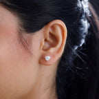 Moissanite Stud Earrings in Rhodium Overlay Sterling Silver 1.60 Ct