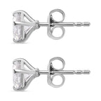Moissanite Stud Earrings in Rhodium Overlay Sterling Silver 1.60 Ct