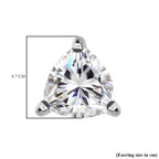 Moissanite Stud Earrings in Rhodium Overlay Sterling Silver 1.60 Ct
