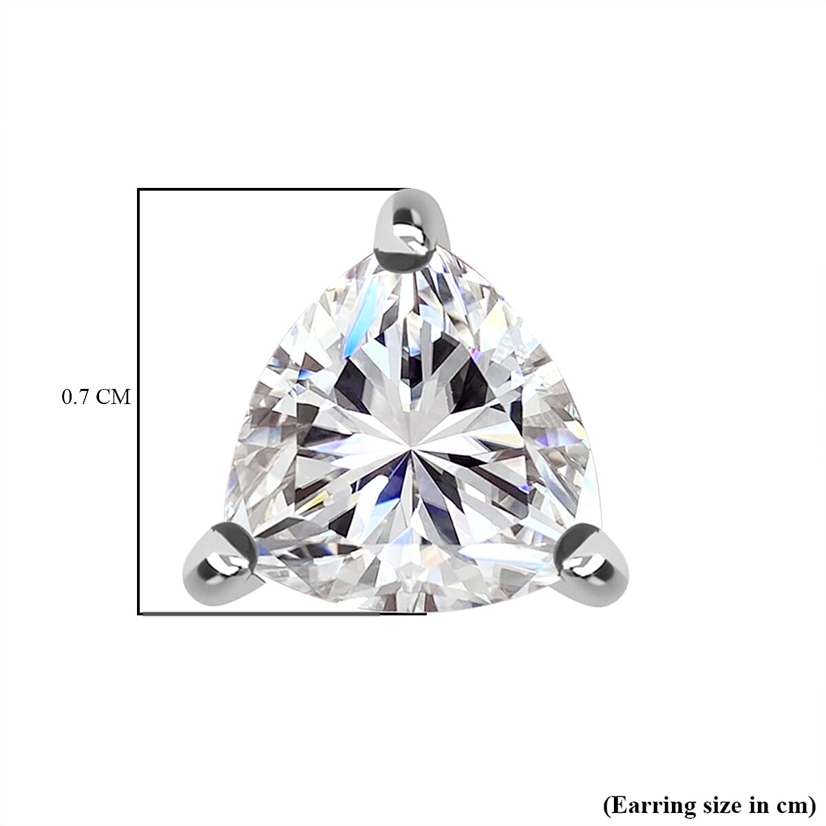 Moissanite Solitaire Stud Earrings in Rhodium Overlay Sterling Silver 1.60 Ct 7784003 5