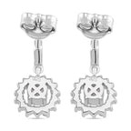 GRA Certified Dangling Earring with Push Back in Rhodium Overlay Sterling Silver
