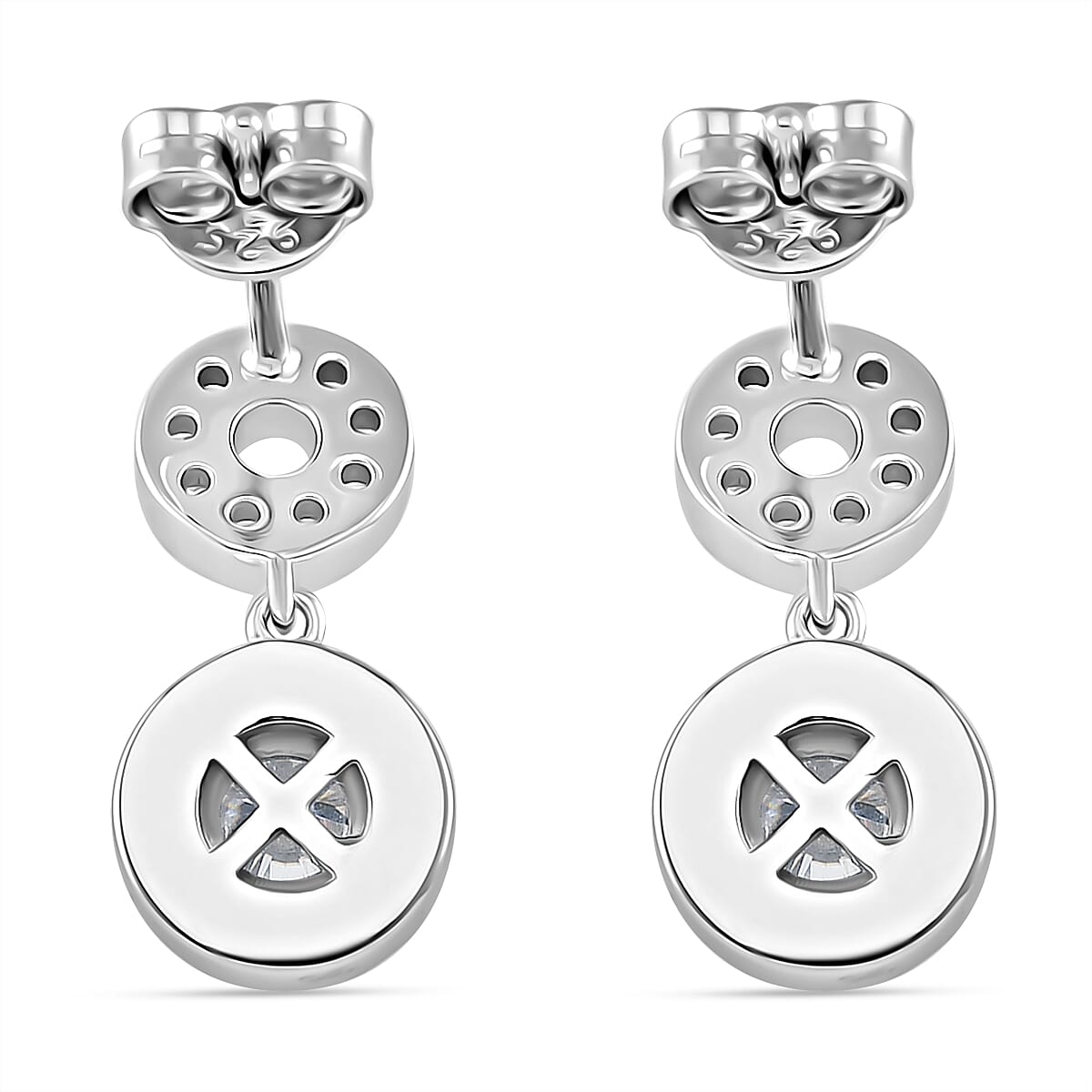 RADIANTA GRA Certified 1.40 Ct. Moissanite Halo Dangling Earring with Push Back in Rhodium Overlay Sterling Silver (D-VVS1) 8085101 5