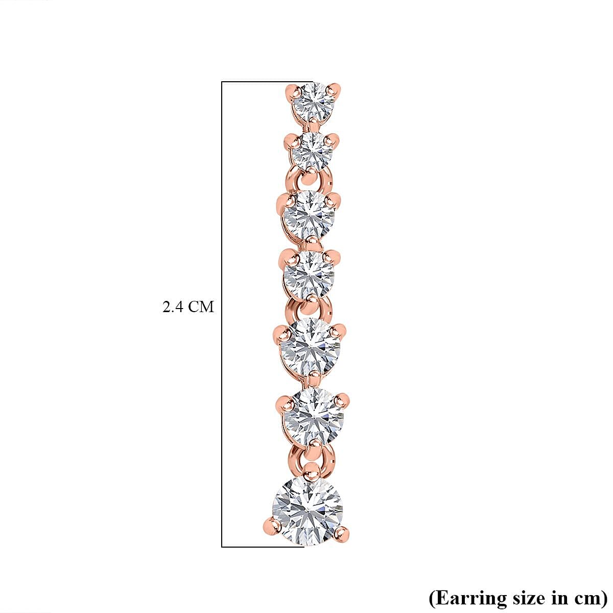 Moissanite  Dangling Earring in 18K Vermeil Rose Gold Plated Sterling Silver 7560853 6
