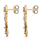 Moissanite Dangle Earrings in 18K Vermeil Yellow Gold Plated Sterling Silver