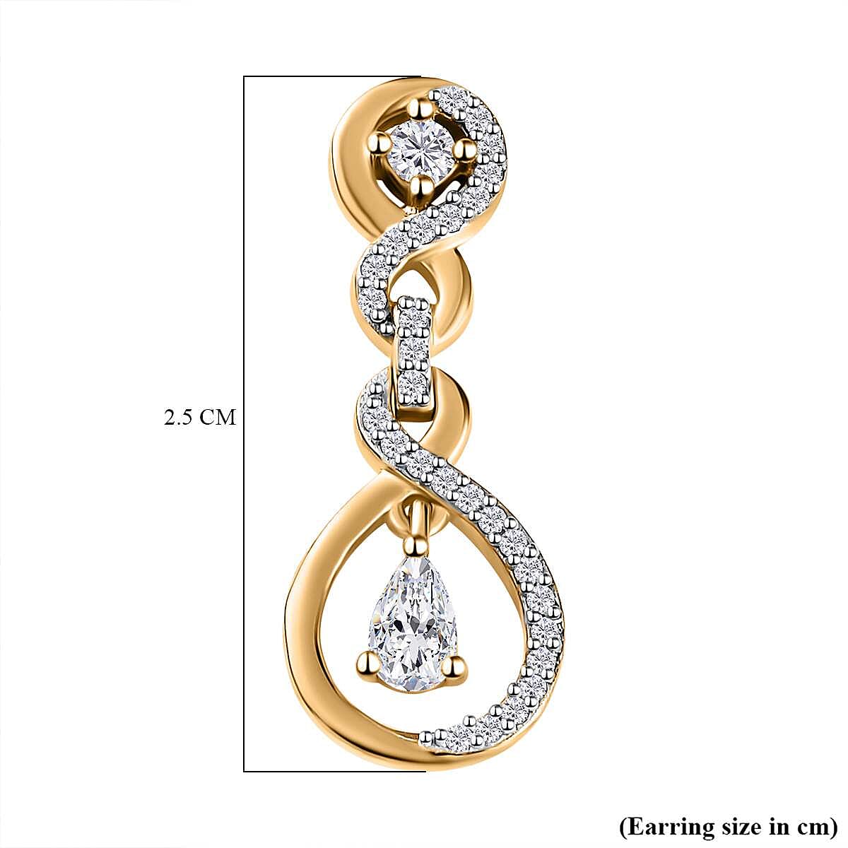 Moissanite Dangle Earrings in 18K Vermeil Yellow Gold Plated Sterling Silver 7632394 5