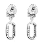 Moissanite Dangling Earrings (with Push Back) in Platinum Overlay Sterling Silver 1.05 Ct.
