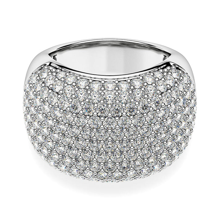 Moissanite Dome Ring in Platinum Overlay Sterling Silver 5.00 Ct 7642329 1