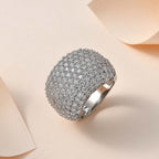 Red Carpet Collection - Moissanite Ring in Platinum Overlay Sterling Silver 4.89 Ct, Silver Wt. 10.61 Gms.