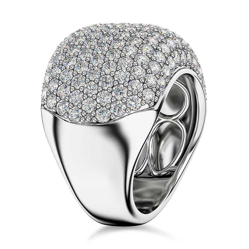 Red Carpet Collection - Moissanite Ring in Platinum Overlay Sterling Silver 4.89 Ct, Silver Wt. 10.61 Gms.