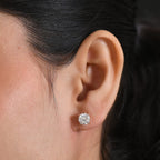 Moissanite Stud Earring with Push Back in Rose Gold Plated Sterling Silver 0.90 Ct.