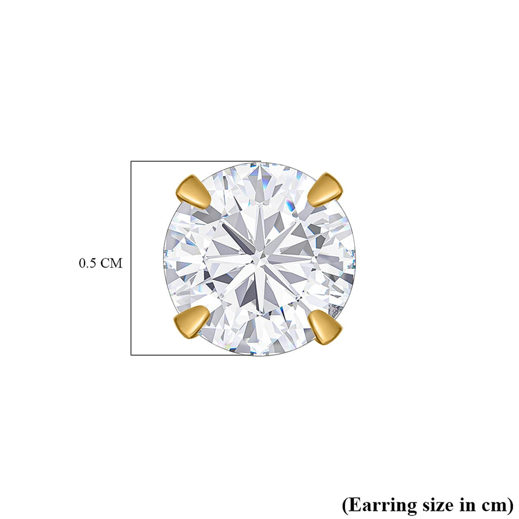 Moissanite Stud Earrings in 14K Gold Overlay Sterling Silver