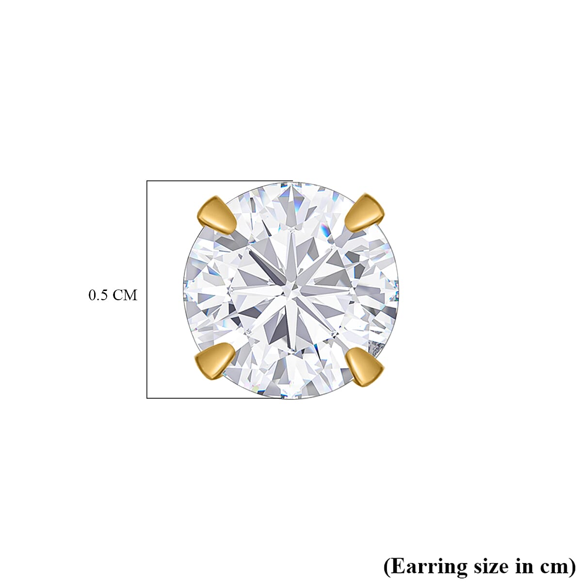 Moissanite Earring (With Push Back) in 14K Gold Overlay Sterling Silver 7154265 5
