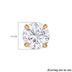 Moissanite Stud Earrings in 14K Gold Overlay Sterling Silver