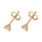 Moissanite Stud Earrings in 14K Gold Overlay Sterling Silver