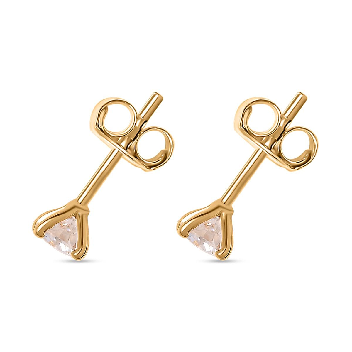 Moissanite Stud Earrings in 14K Yellow Gold Overlay Sterling Silver 7850793 4